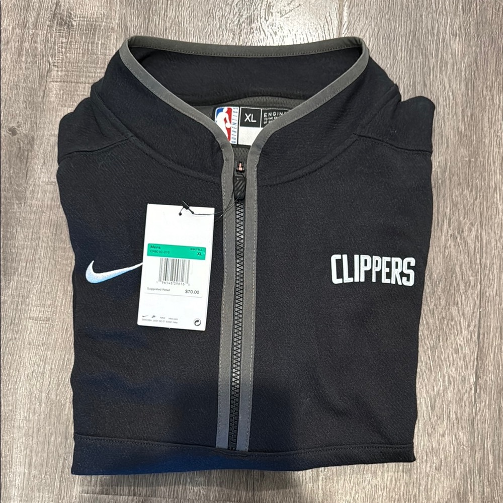 Nike Black Los Angeles Clippers Half Zip-Up Jacket